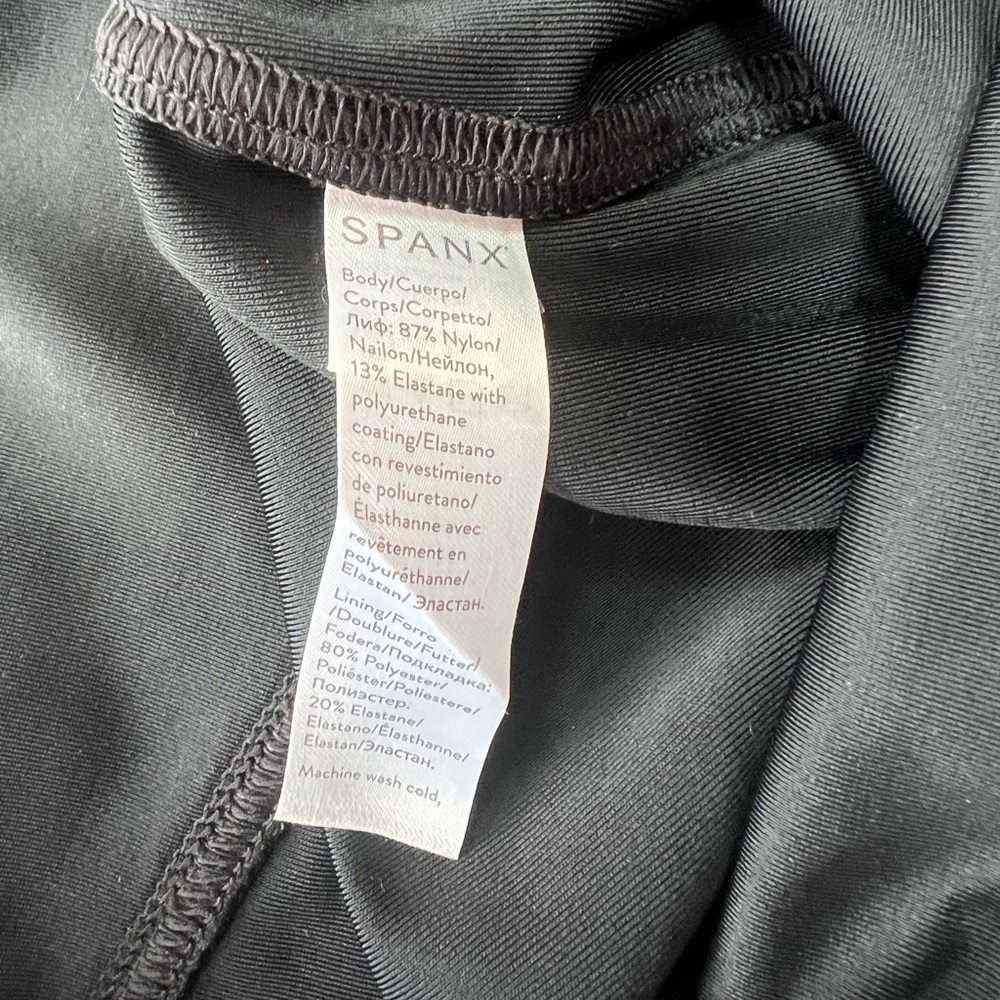 SPANX Faux Leather Moto Black Leggings, size Small - Picture 10 of 13